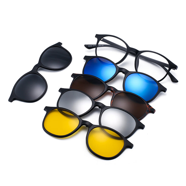 5PCS Magnetic Polarized Clip On Sunglasses