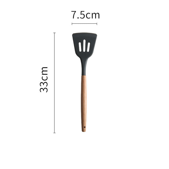 Non-Stick Spatula Special Silicone Spatula Soup Spoon Kitchen Utensil Wooden Handle Cooking Spatula Baking Tool