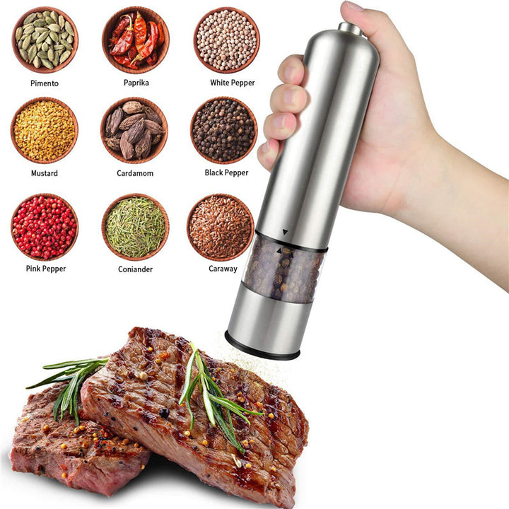 Grinder Seasoning Pot Stainless Steel Electric Pepper Mill Barbecue Salt Seasoning Pot