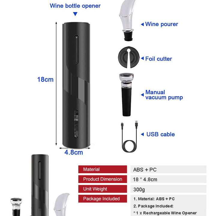 Rechargeable electric wine opener