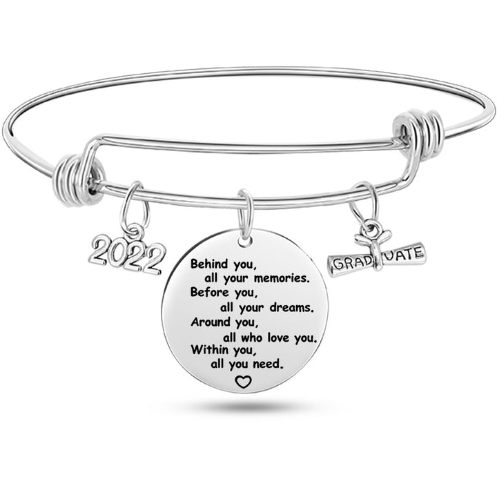 Graduation Season Stainless Steel Push Pull Bracelet