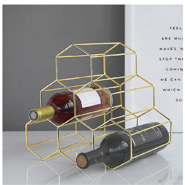 Creative Geometric Wine Rack Metal Simple Household Grape Wine Rack Restaurant Living Room Bar Wine Cabinet Wine Display