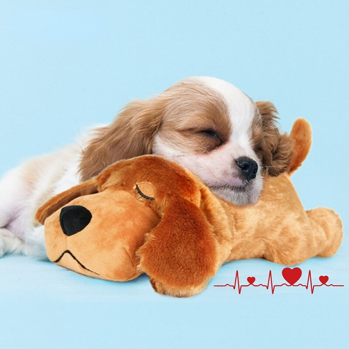 Dog Plush Simulate Heartbeat Pet Comfortable Snuggle Anxiety Relief Pet Sleep Puppy Behavioral Training Aid Doll Durable Drop