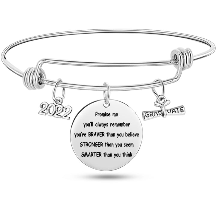 Graduation Season Stainless Steel Push Pull Bracelet