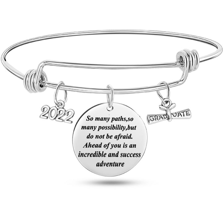 Graduation Season Stainless Steel Push Pull Bracelet